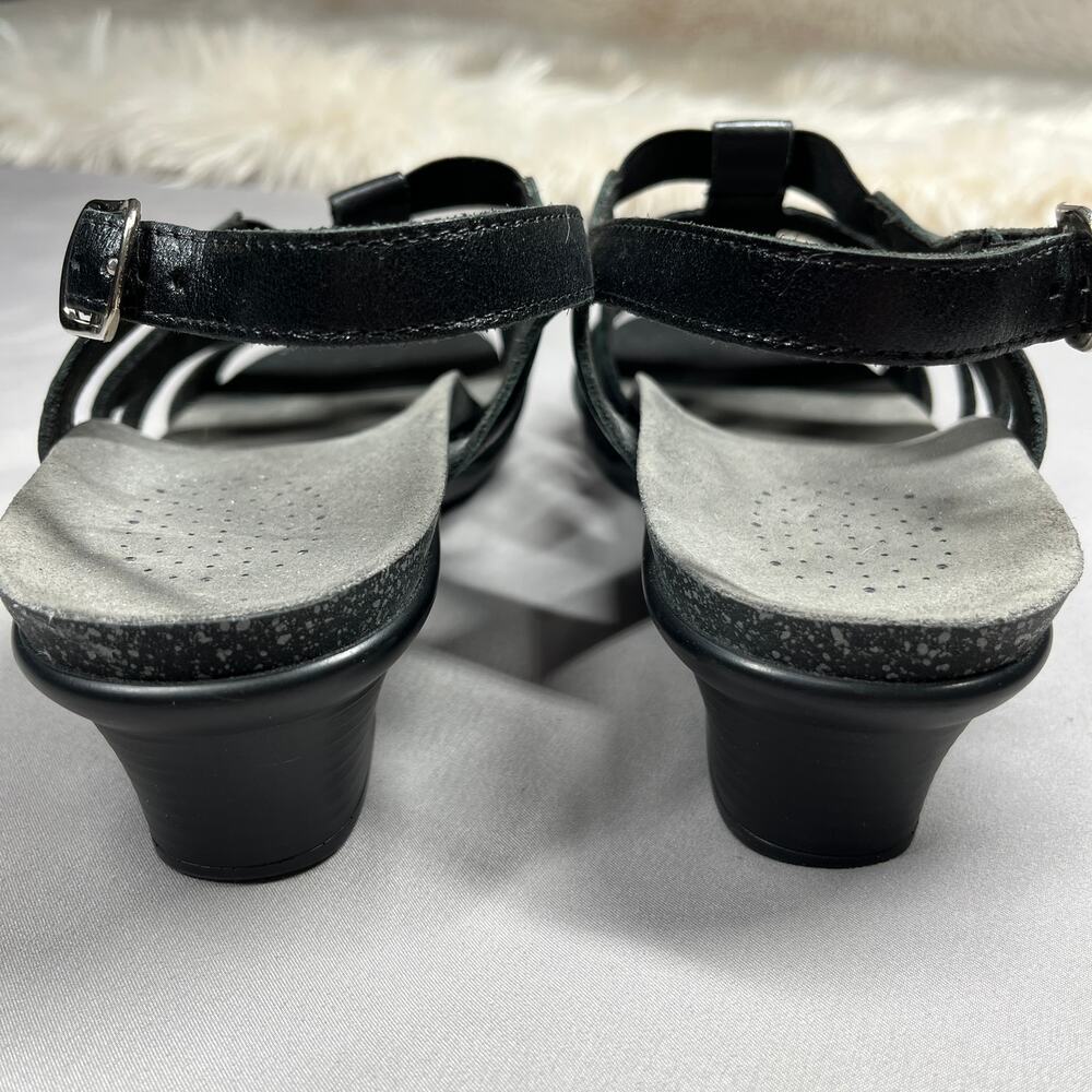 SAS Sandals Black Womens Size 10M Allegro Heel Strap Shoes Leather Comfort - Picture 12 of 16